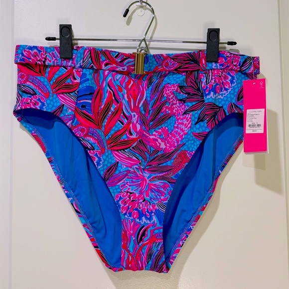 Lilly Pulitzer Sonnie High Cut Bikini Bottoms Wild Times Size 14 NWT - Picture 1 of 7